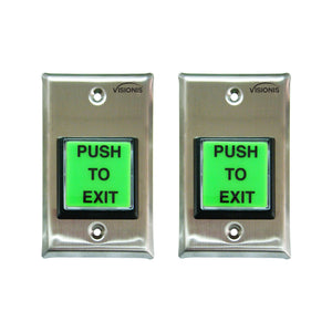 Pack of 2 green push to exit buttons - VIS-7000 Visionis