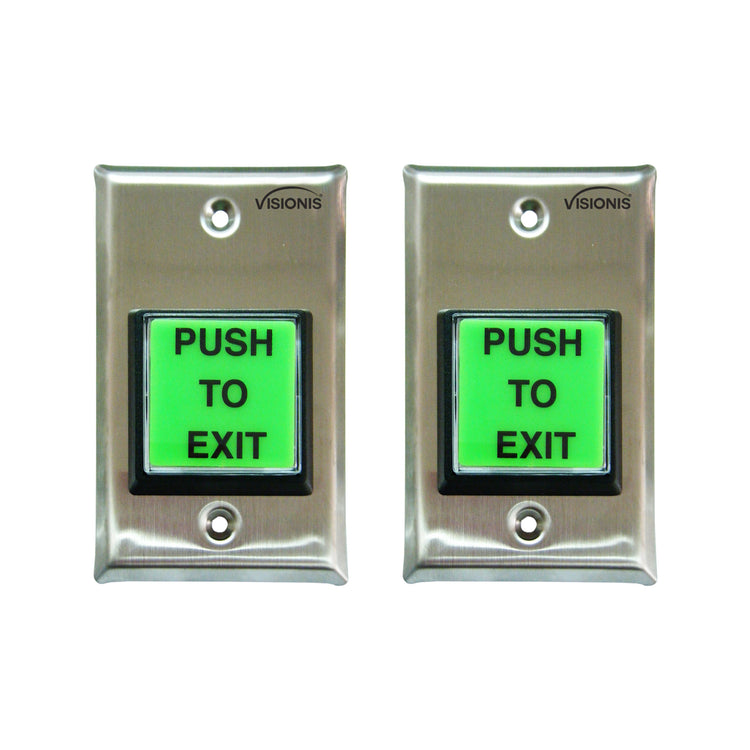 Pack of 2 green push to exit buttons - VIS-7000 Visionis