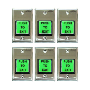 Pack of 6 green push to exit buttons - VIS-7000 Visionis