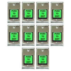 Pack of 10 green push to exit buttons - VIS-7000 Visionis