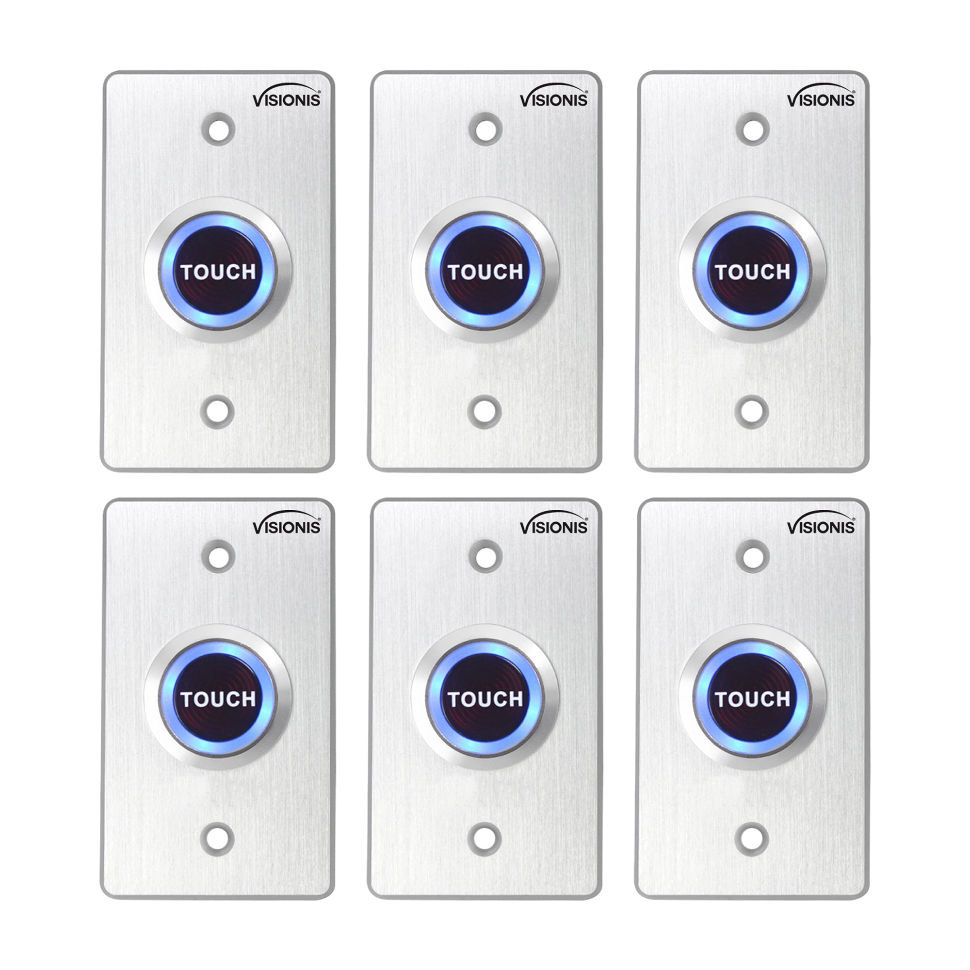 Pack of 6 Touch Request To Exit Button For Door Access Control - VIS-7005 Visionis