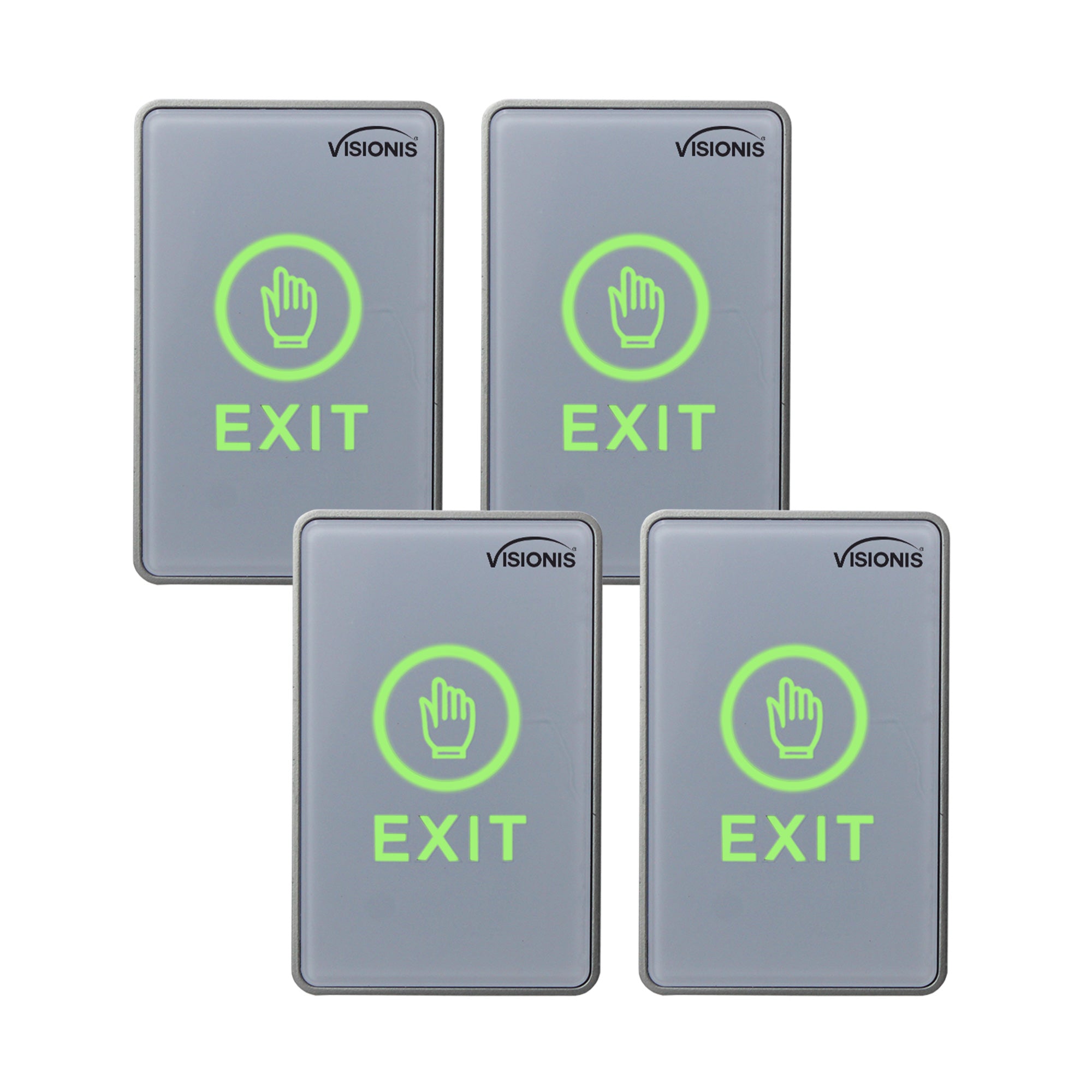Pack of 4 request to exit button touch-sensitive with LED indicators - VISIONIS VIS-7026