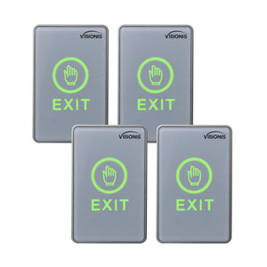 Pack of 4 request to exit button touch-sensitive with LED indicators - VISIONIS VIS-7026