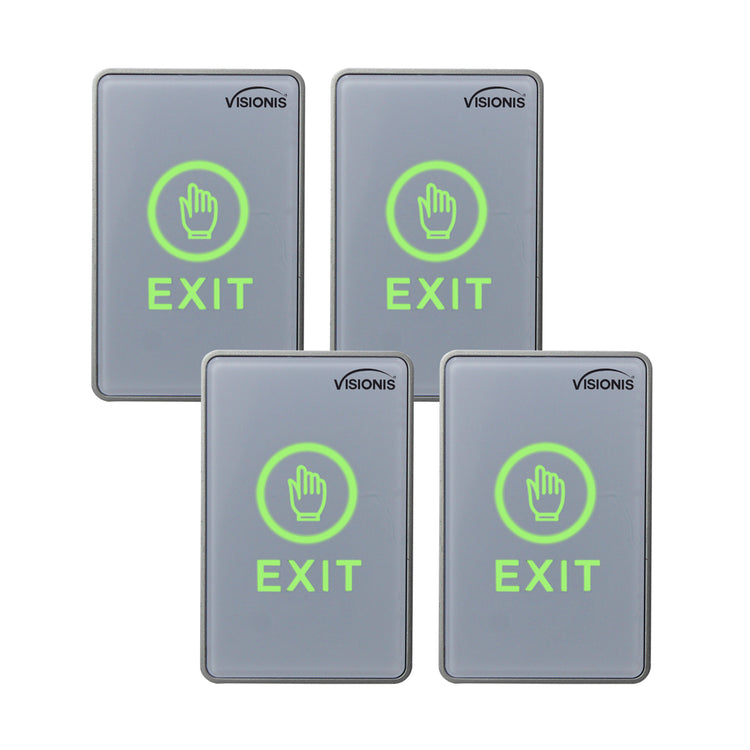 Pack of 4 request to exit button touch-sensitive with LED indicators - VISIONIS VIS-7026