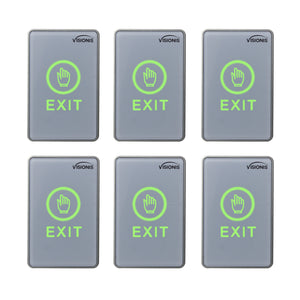 Pack of 6 push to exit button touch-sensitive with LED indicators - VISIONIS VIS-7026