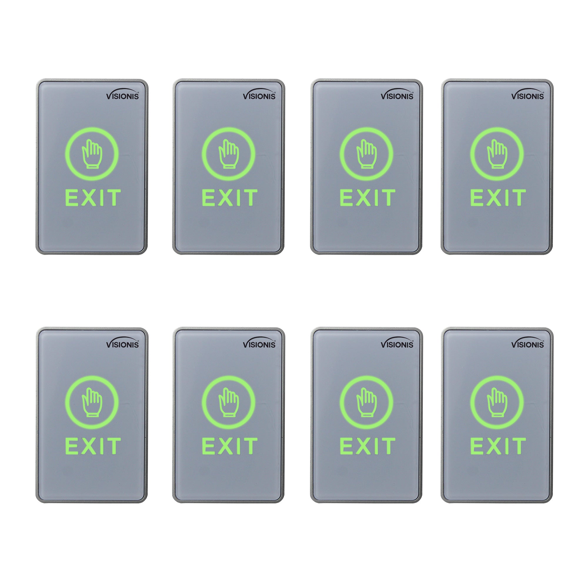 Pack of 8 request to exit button touch-sensitive with LED indicators - VISIONIS VIS-7026