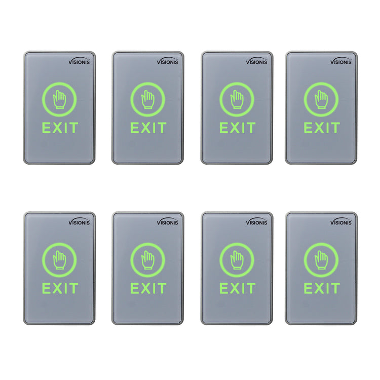 Pack of 8 request to exit button touch-sensitive with LED indicators - VISIONIS VIS-7026
