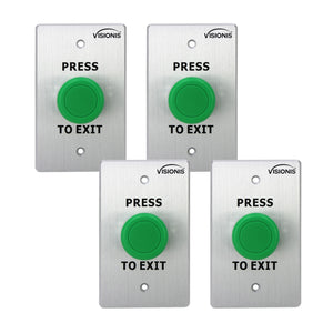 Pack of 4 green push to exit button for door access control VIS-7032 Visionis