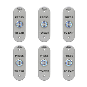 Pack of 6 push to exit button with LED Light