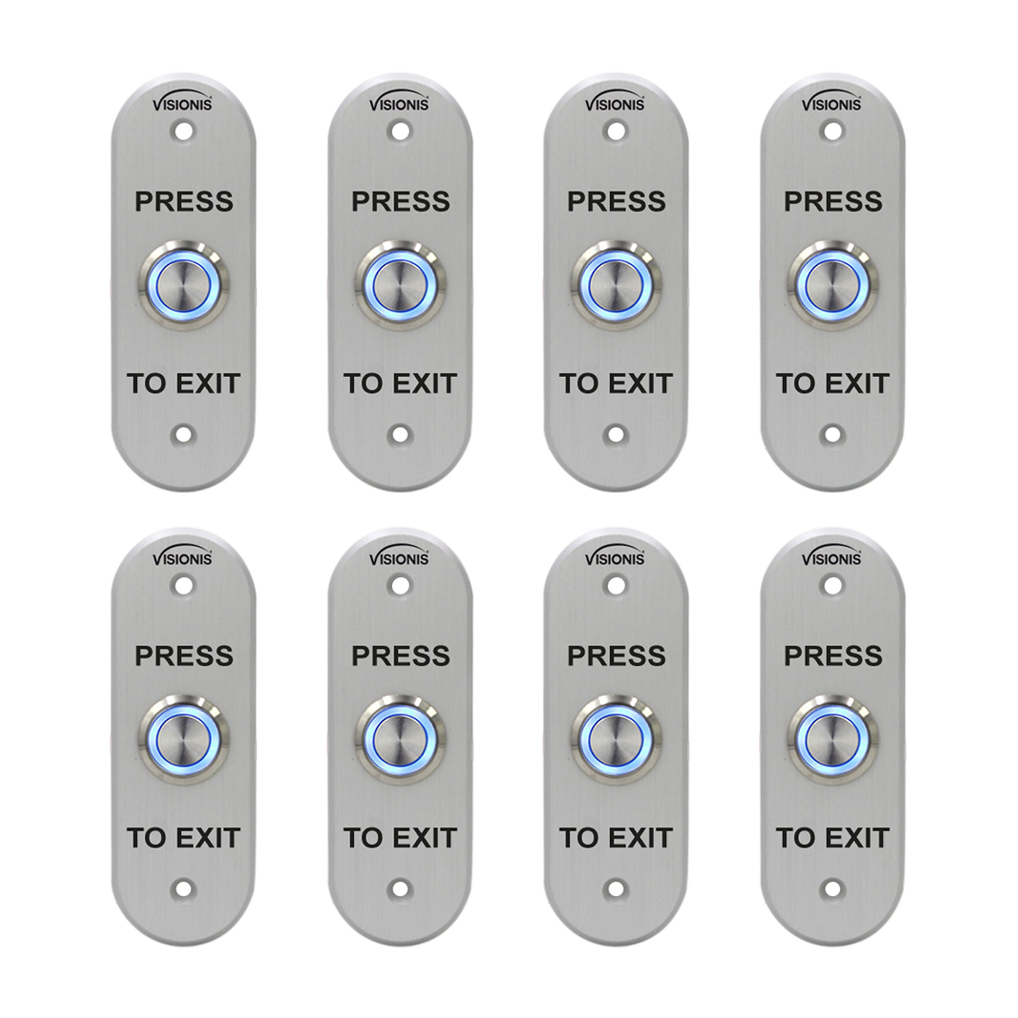 Pack of 8 request to exit button with LED Light