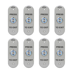 Pack of 8 request to exit button with LED Light