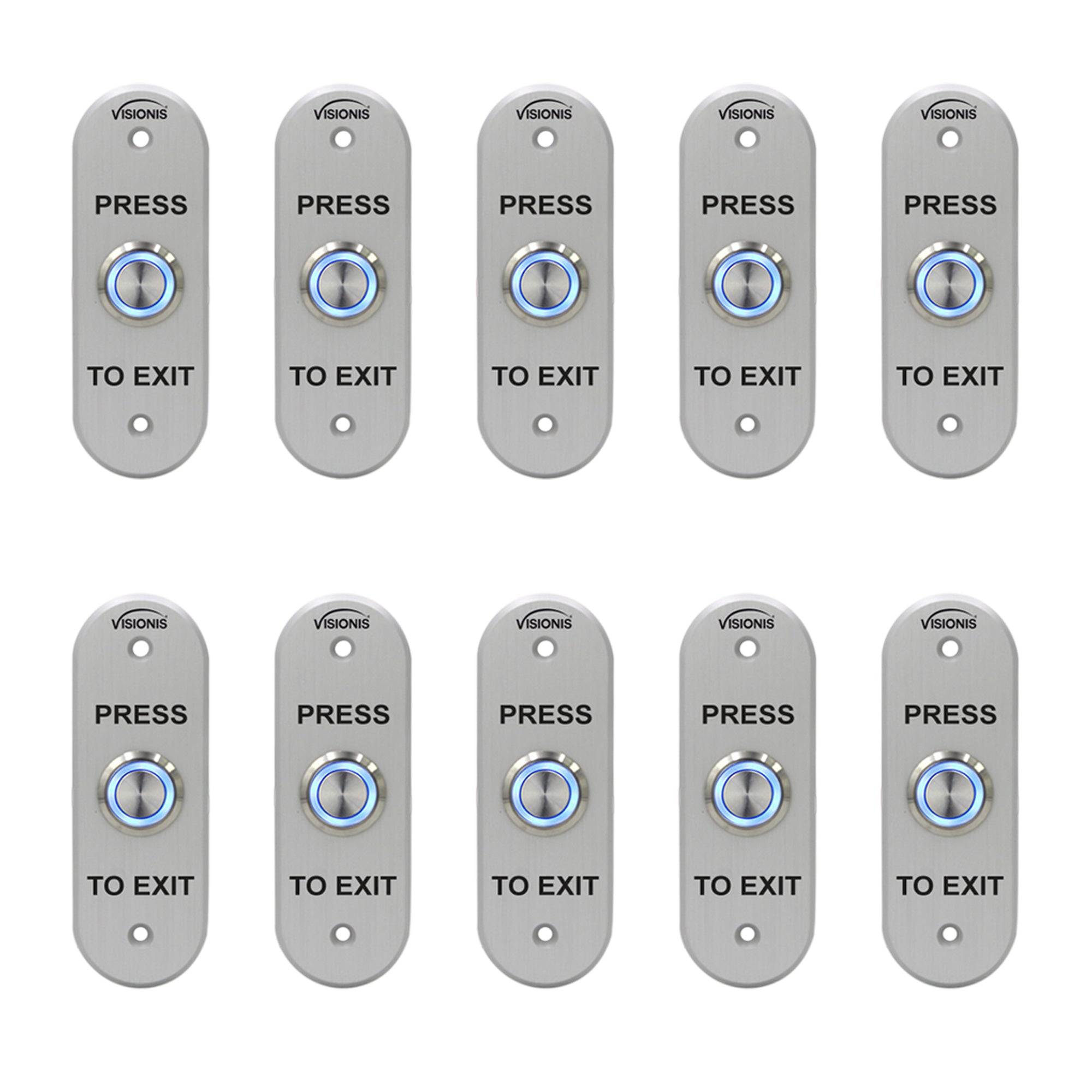 Pack of 10 push to exit button with LED Light