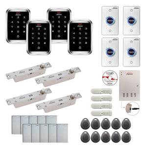 Badge access control system with Electric Bolt Lock, Software, push to exit button and controller - FPC-7955