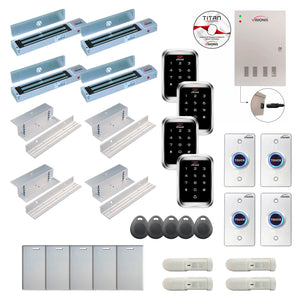 Door access control system for office with 600 lbs Maglocks, Software, proximity card reader and controller - FPC-7991