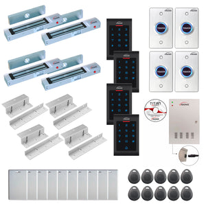 Commercial door access control systems with 300 lbs Maglocks, Software, proximity card reader and controller - FPC-8048