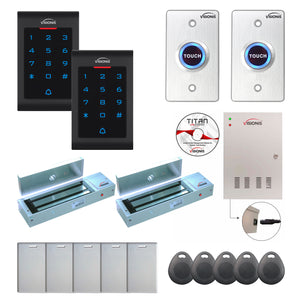 Commercial building access control systems with 1200 lbs Maglocks, Software, proximity card reader and controller - FPC-8063