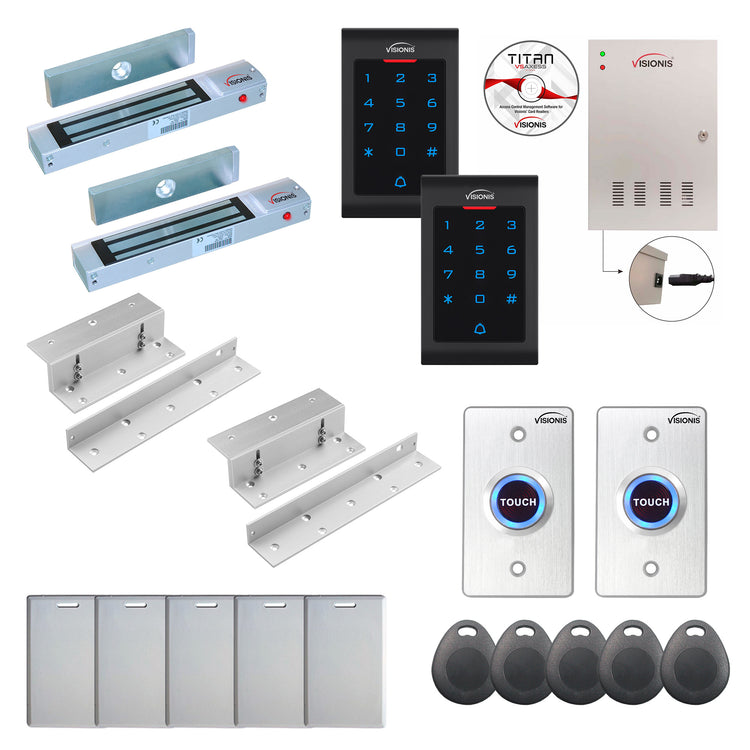 Commercial building access control systems with 300 lbs Maglocks, Software, proximity card reader and controller - FPC-8064
