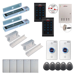 Commercial building access control systems with 600 lbs Maglocks, Software, proximity card reader and controller - FPC-8065