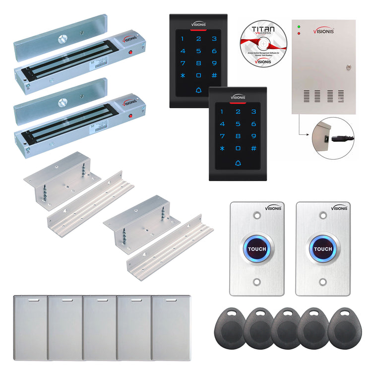 Commercial building access control systems with 600 lbs Maglocks, Software, proximity card reader and controller - FPC-8065