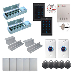 Commercial building access control systems with 1200 lbs Maglocks, Software, proximity card reader and controller - FPC-8066