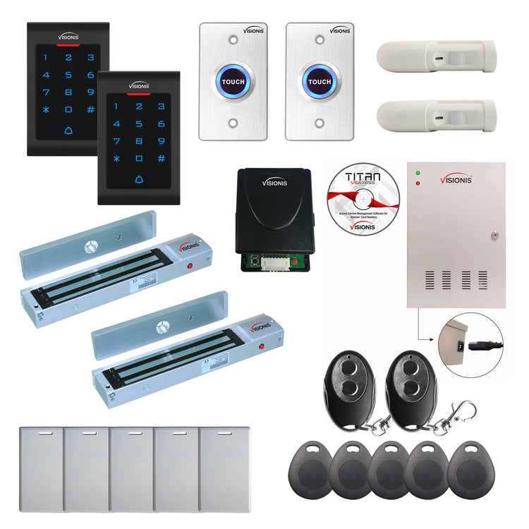 Commercial building access control systems with 600 lbs Maglocks, Software, proximity card reader and controller - FPC-8074