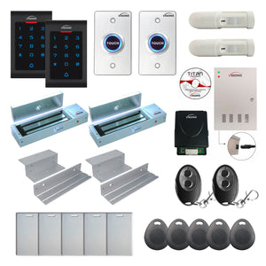 Commercial building access control systems with 1200 lbs Maglocks, Software, proximity card reader and controller - FPC-8078