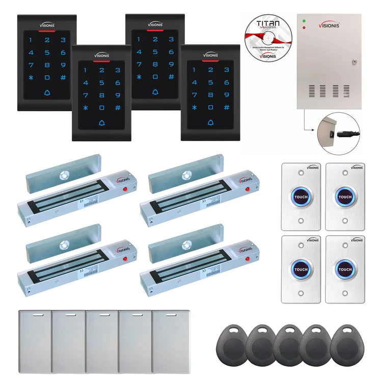 Business access control systems with 300 lbs Maglocks, Software, proximity card reader and controller - FPC-8085