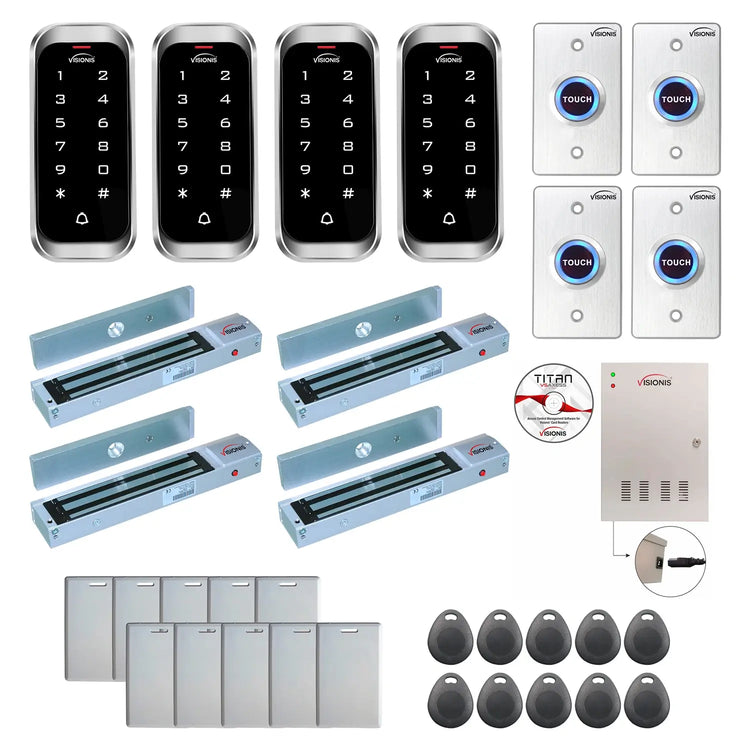 Commercial access control systems with 600 lbs Magnetic Door Locks, Software, card reader and controller - FPC-8150