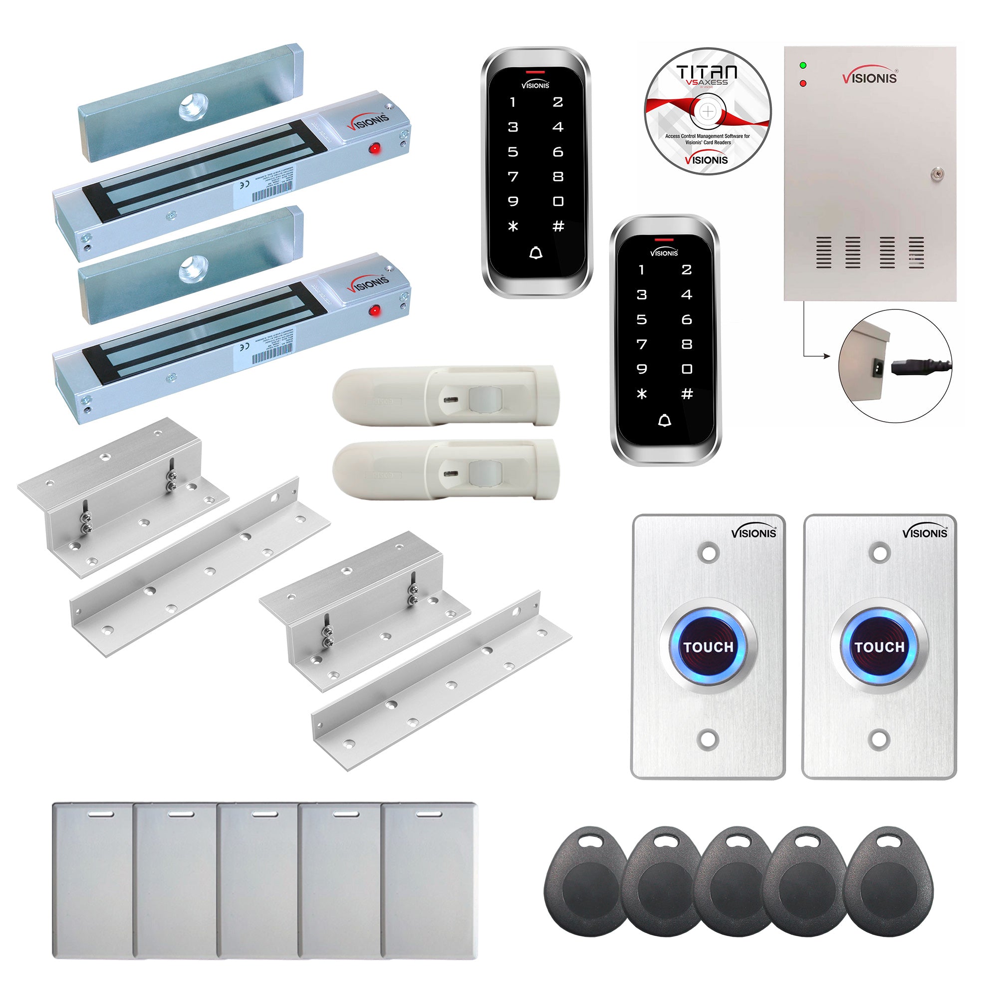 Commercial access control systems with 300 lbs Magnetic Door Locks, Software, card reader and controller - FPC-8174