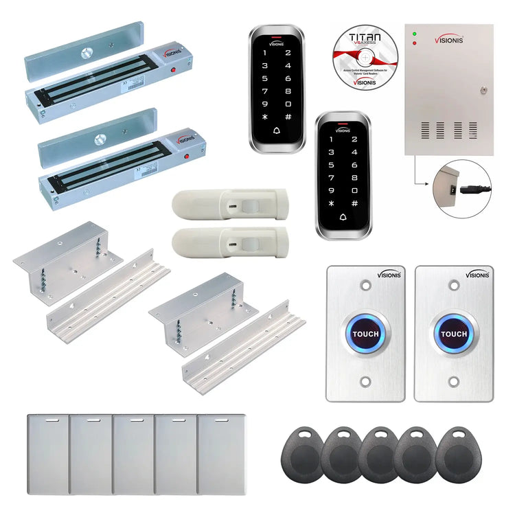 Commercial access control systems with 600 lbs Magnetic Door Locks, Software, card reader and controller - FPC-8175