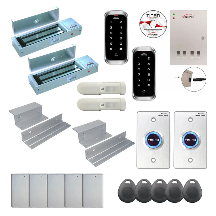 Commercial access control systems with 1200 lbs Magnetic Door Locks, Software, card reader and controller - FPC-8176