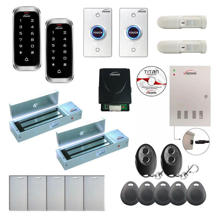Commercial access control systems with 1200 lbs Magnetic Door Locks, Software, card reader and controller - FPC-8179