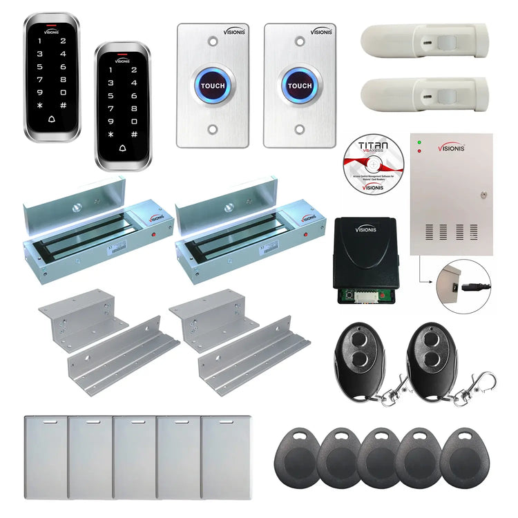 Commercial access control systems with 1200 lbs Magnetic Door Locks, Software, card reader and controller - FPC-8182