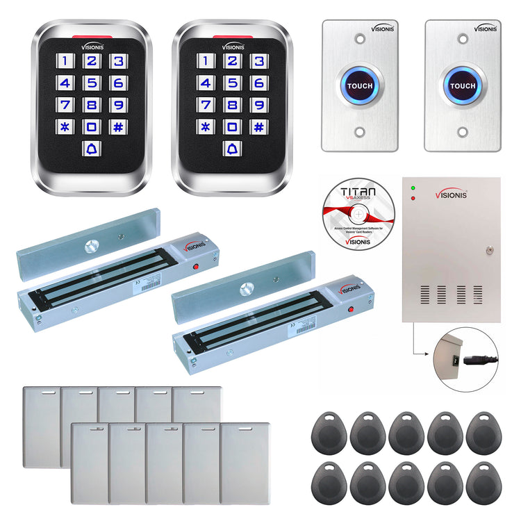 Access control security systems with 600 lbs Magnetic Door Locks, card readers, software - FPC-8230
