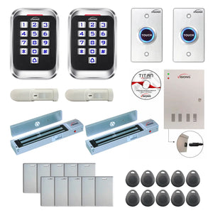 Building access control systems with 600 lbs Magnetic Door Locks, card readers, PIR Motion Sensors, software - FPC-8236