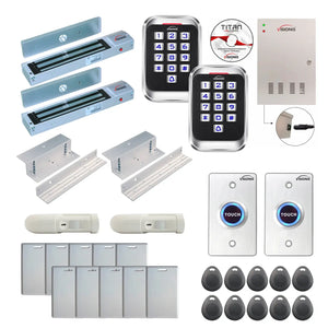 Building access control systems with 600 lbs Magnetic Door Locks, card readers, PIR Motion Sensors, software - FPC-8239