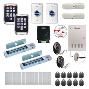 Building access control systems with 600 lbs Magnetic Door Locks, card readers, PIR Motion Sensors, software - FPC-8241