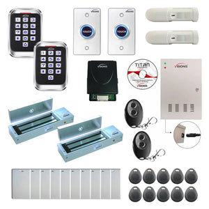Building access control systems with 1200 lbs Magnetic Door Locks, card readers, PIR Motion Sensors, software - FPC-8243