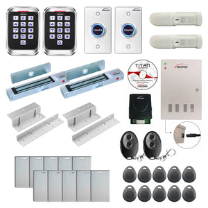 Building access control systems with 300 lbs Magnetic Door Locks, card readers, PIR Motion Sensors, software - FPC-8244
