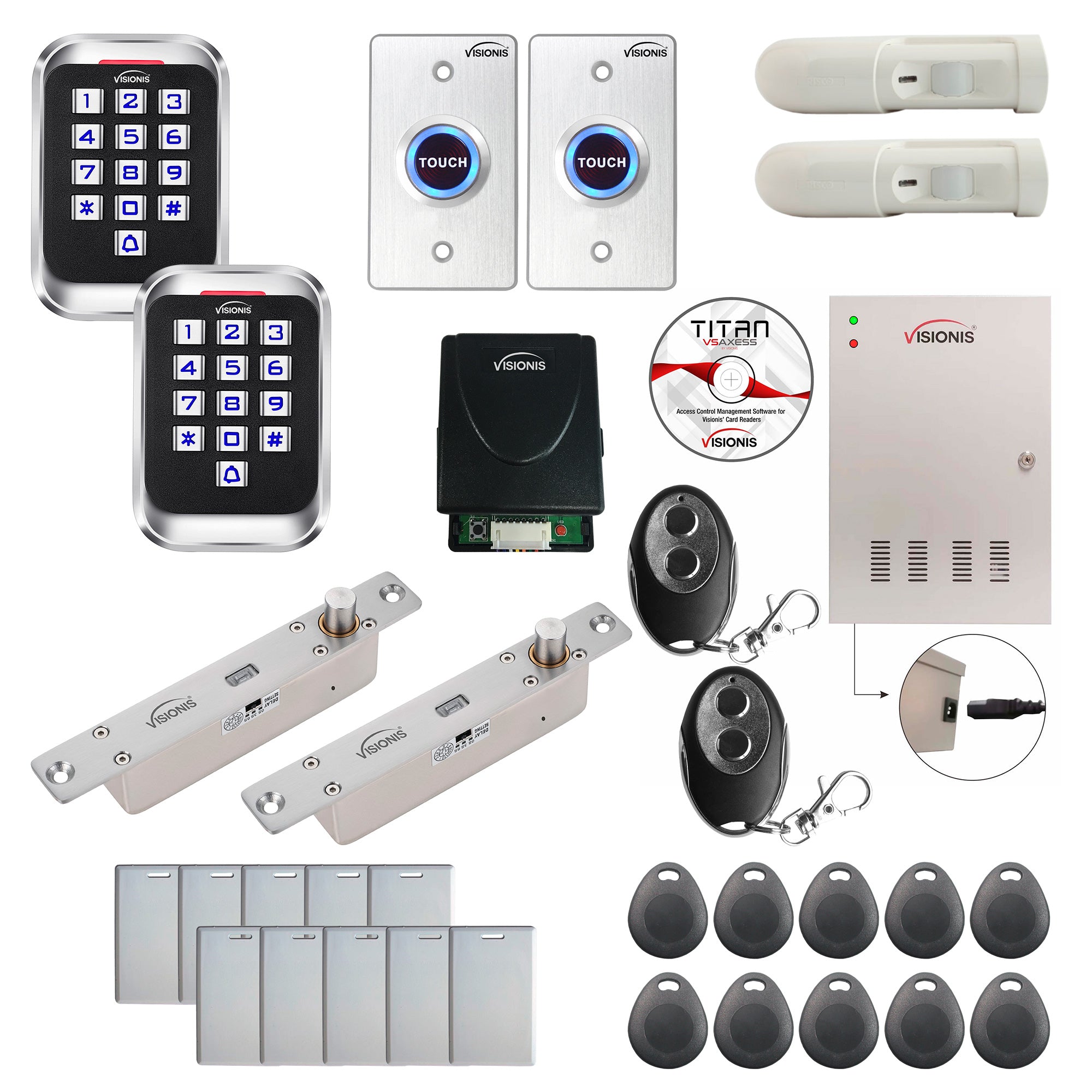 Access control systems for office buildings with Electric Bolt Lock, card readers, PIR Motion Sensors, software - FPC-8251