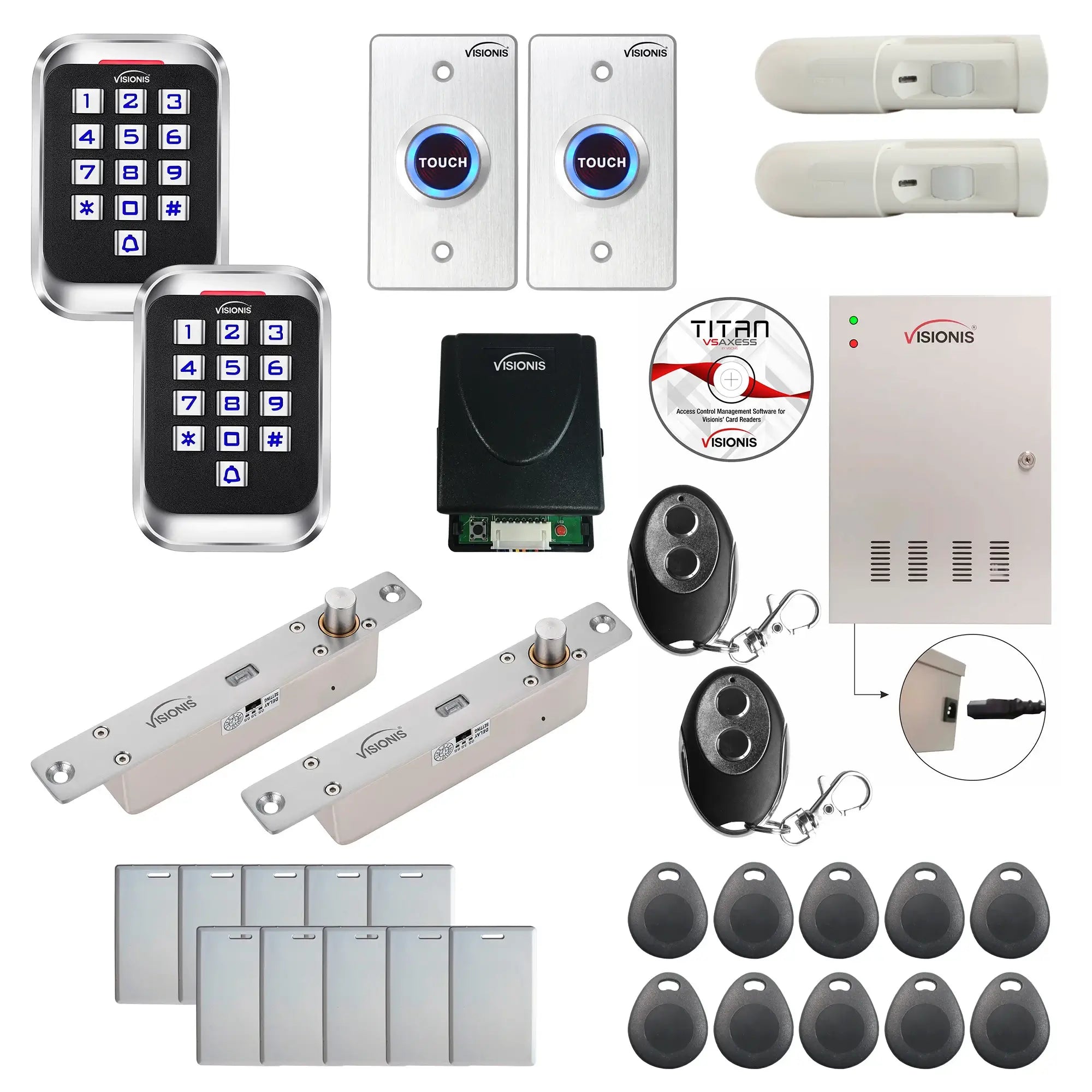 Access control systems for office buildings with Electric Bolt Lock, card readers, PIR Motion Sensors, software - FPC-8251