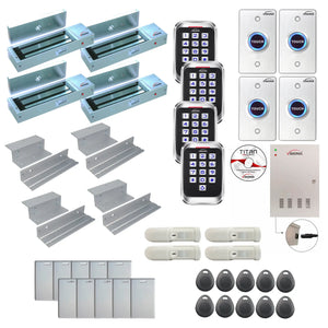 Access control systems for office buildings with 1200 lbs Maglocks, card readers, push to exit buttons, software - FPC-8264