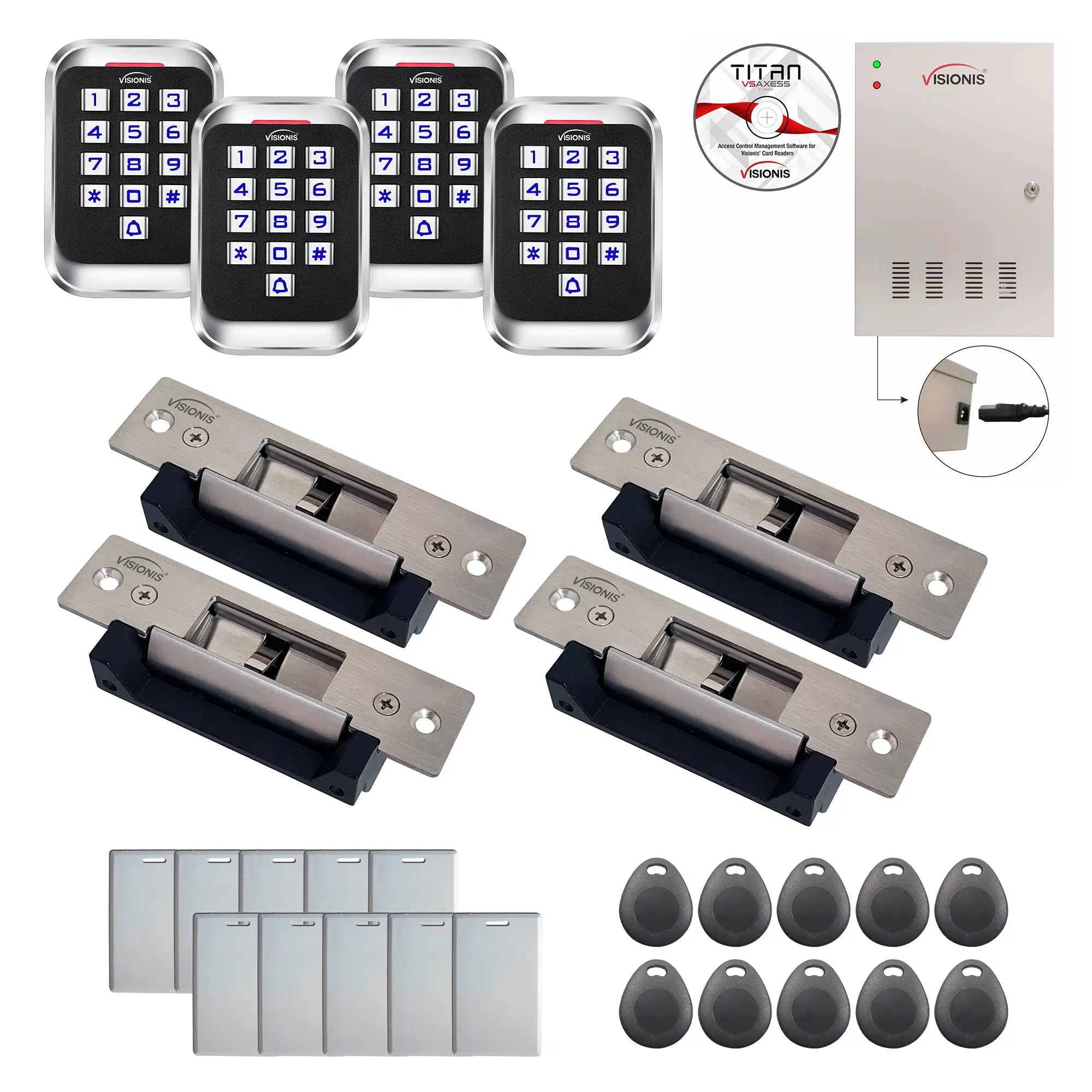 Access control systems for business with Electric Door Strikes, card readers, software - FPC-8266