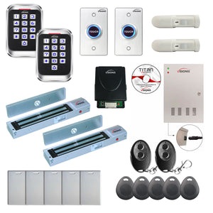 Office access control systems with 600 lbs Magnetic Door Locks, card readers, push to exit buttons, software - FPC-8282