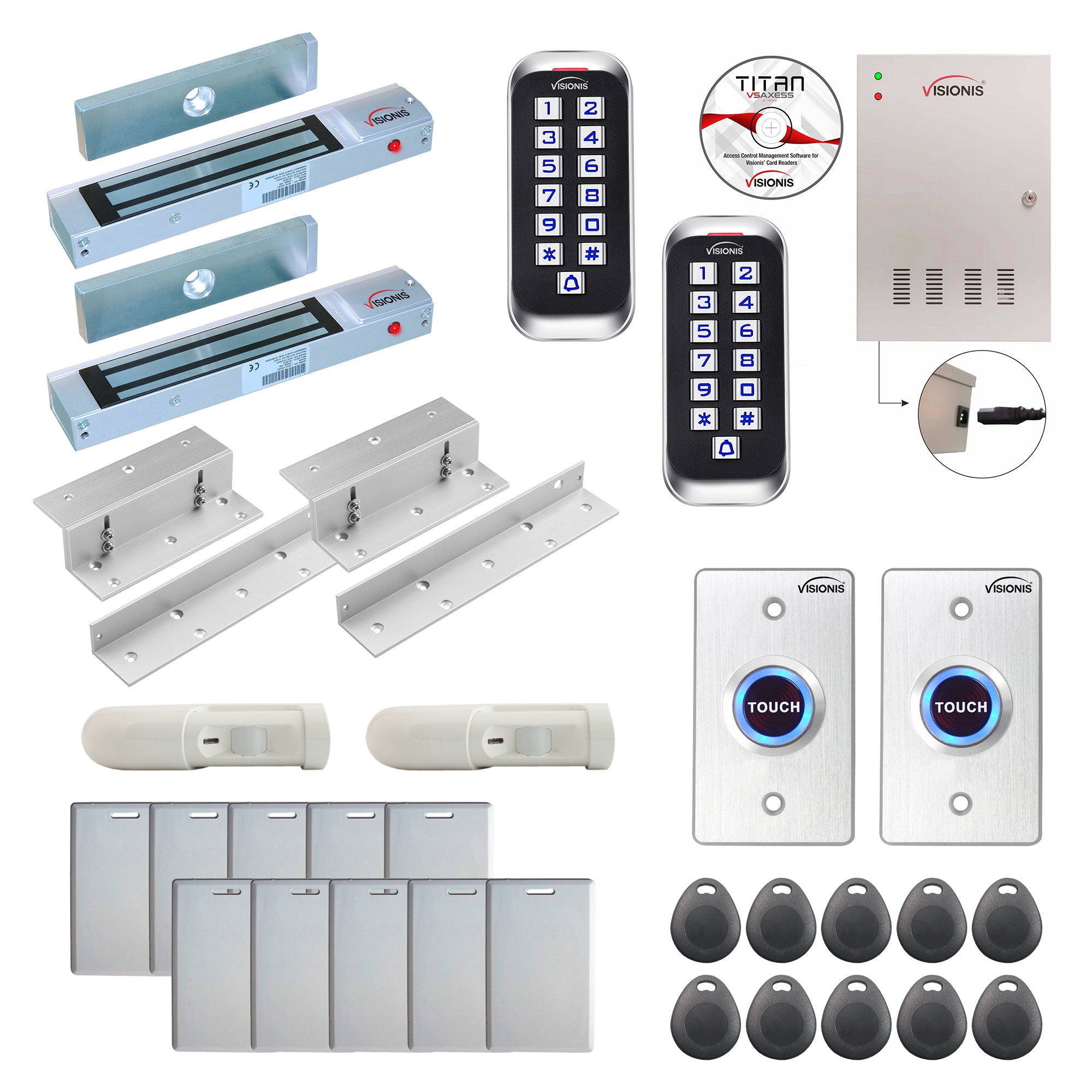 Door access control systems for Office with 300 lbs Magnetic Door Locks, card readers, motion sensors, software - FPC-8343