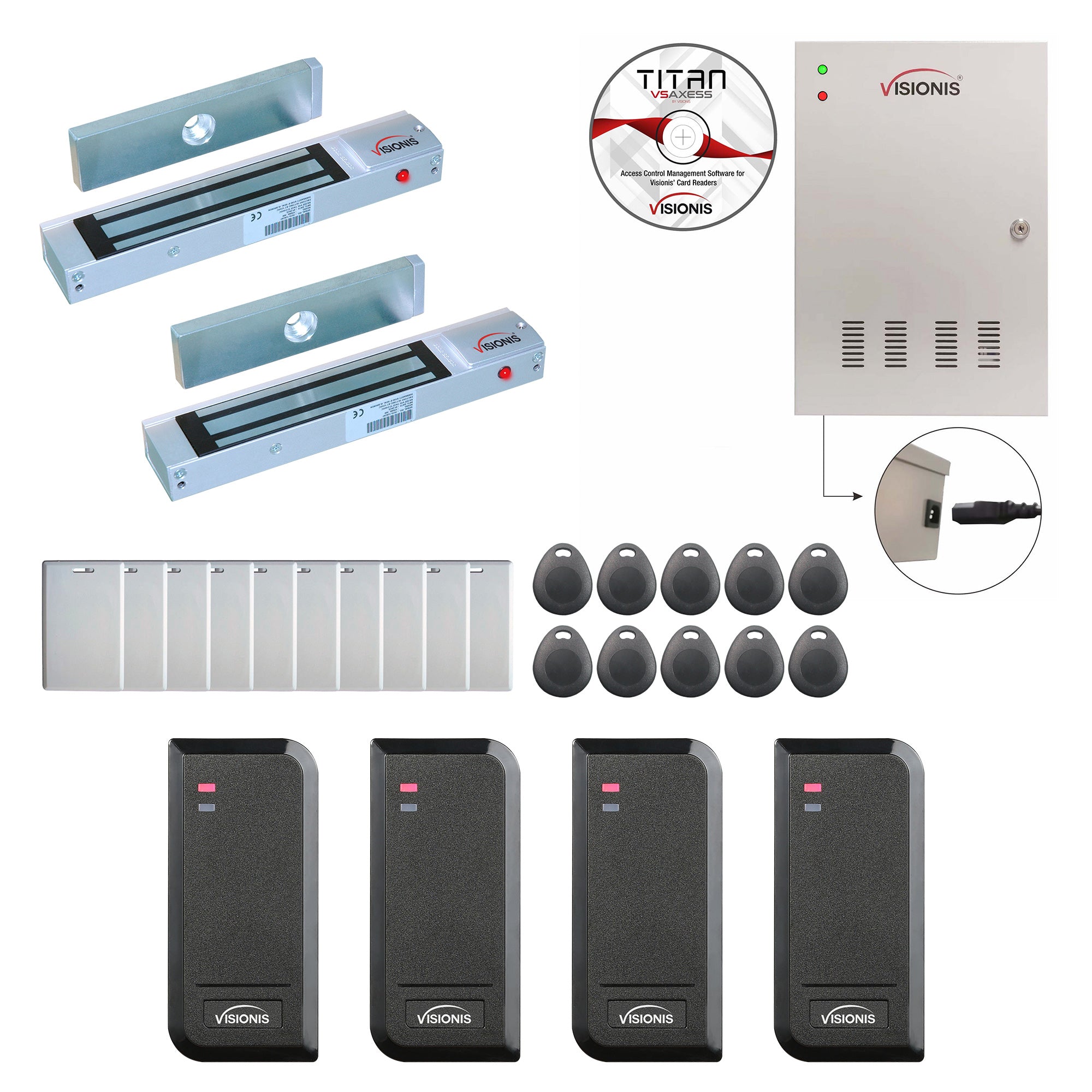 Card access control systems with magnetic door locks, controller box, wiegand card reader - FPC-8526