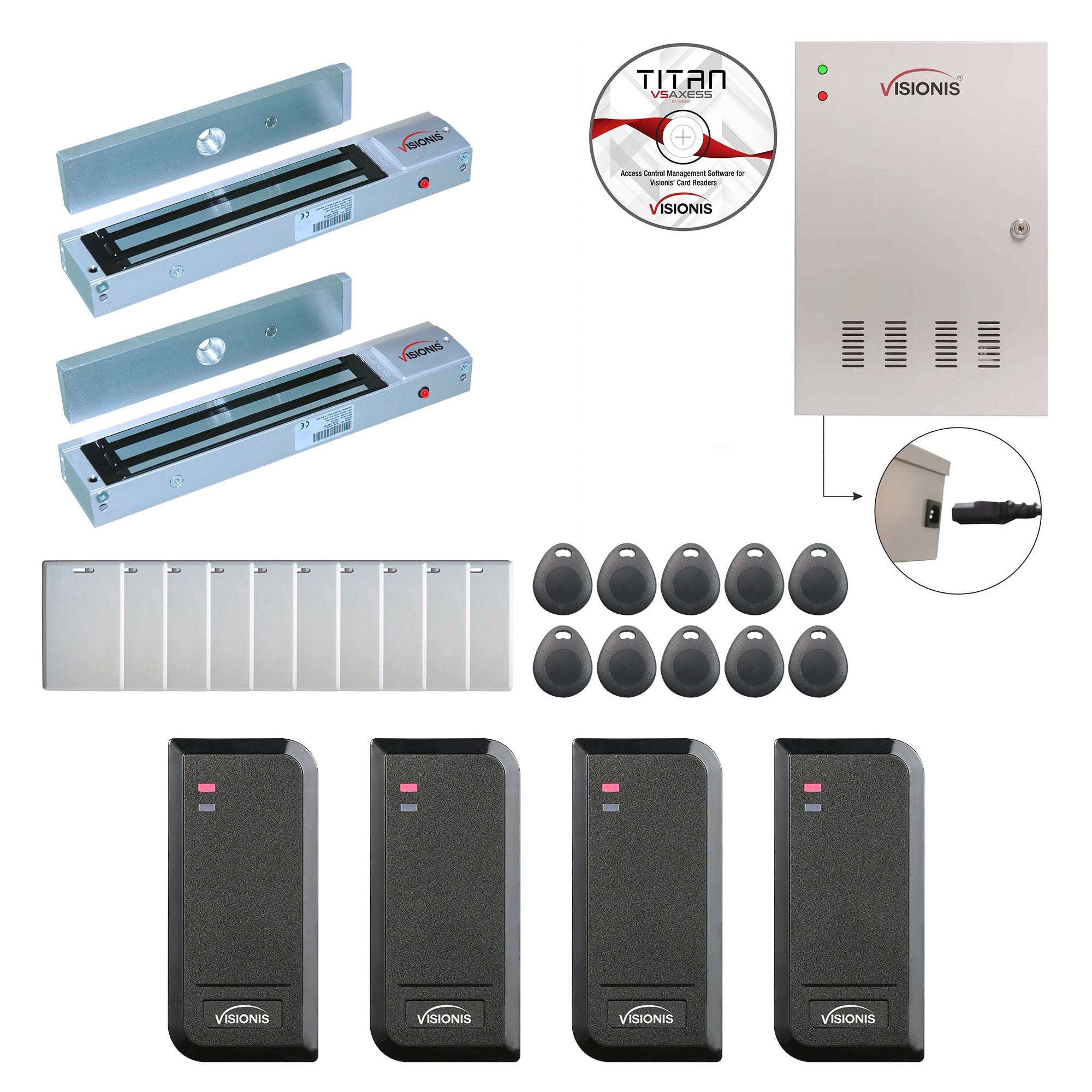Card access control systems with magnetic door locks, controller box, wiegand card reader - FPC-8527