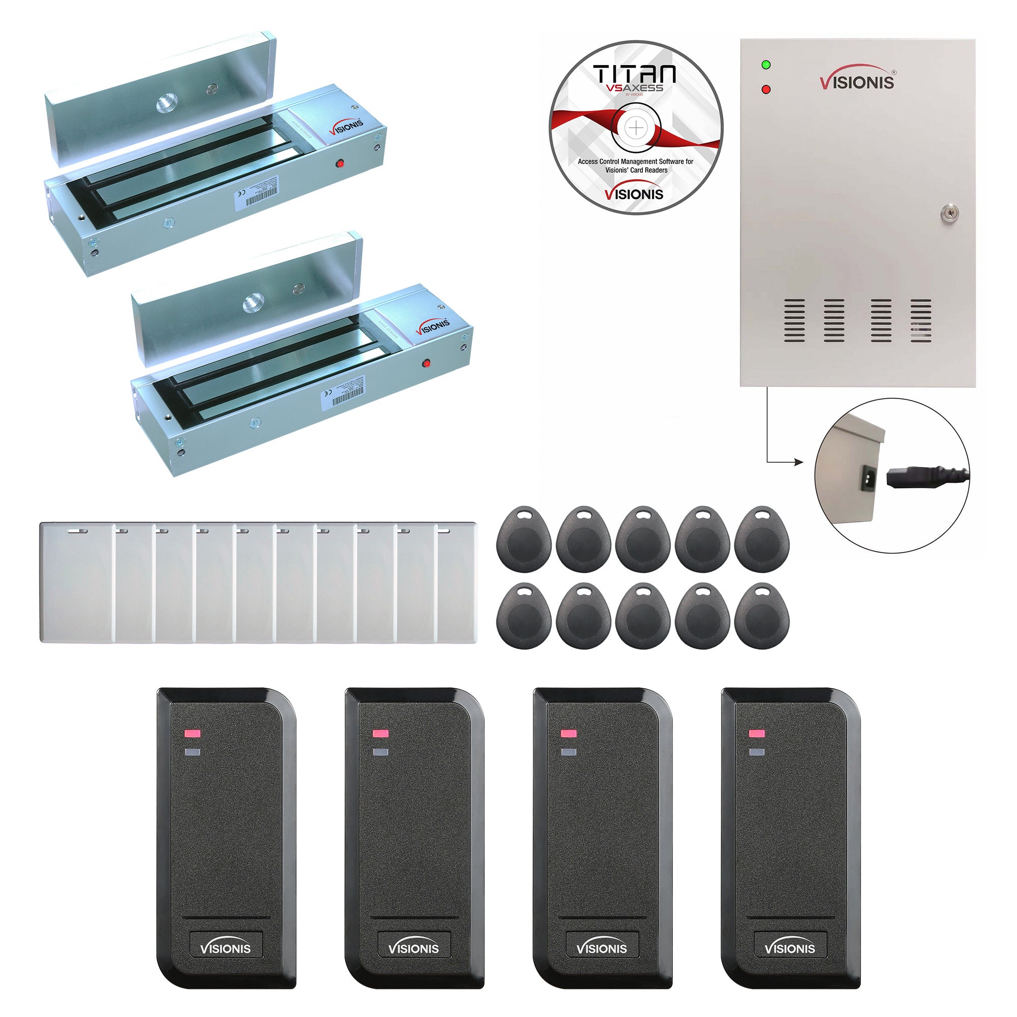 Card access control systems with magnetic door locks, controller box, wiegand card reader - FPC-8528