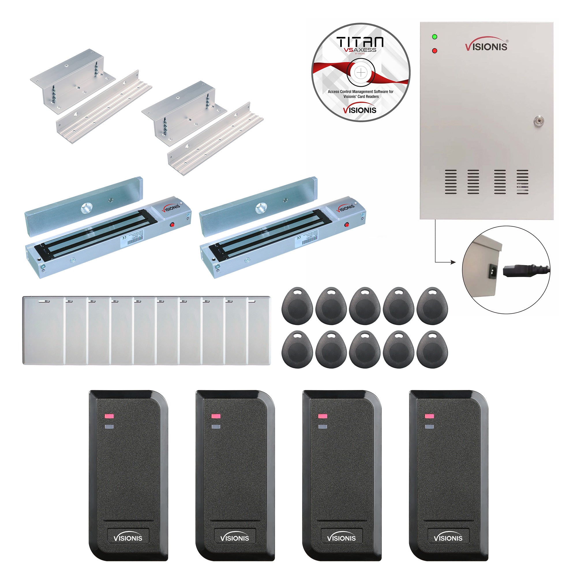 Card access control systems with 600 lbs magnetic door locks, controller box, wiegand card reader - FPC-8530
