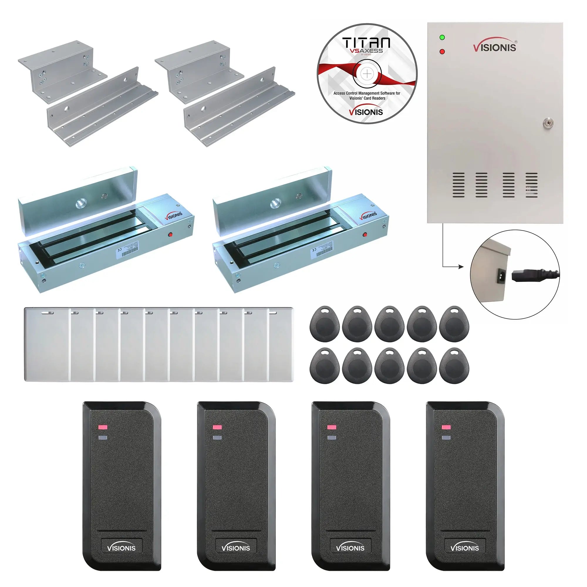 Card access control systems with magnetic door locks, controller box, wiegand card reader - FPC-8531